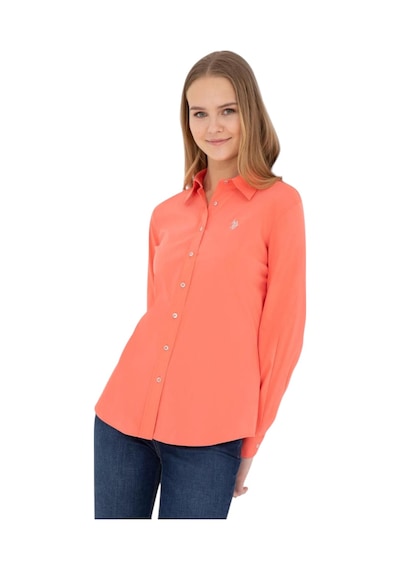 U.S. Polo Assn. Kadın Uzun Kollu Basic Gömlek 1840369 Nar