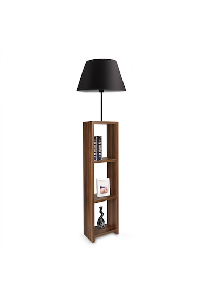Homing Dekoratif Raflı Siyah Konik Kumaş Lambader Ayd-3153