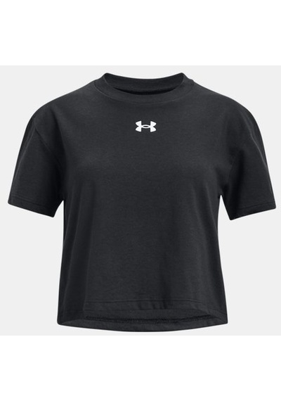 Under Armour Kız Çocuk Ua Crop Sportstyle Logo Kısa Kollu 1380878-001 Siyah - Beyaz