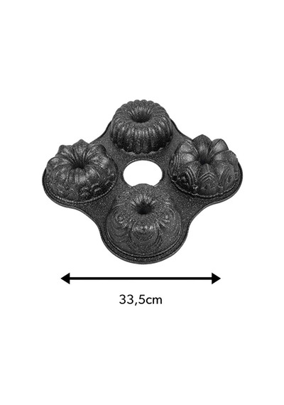 33.5 Cm Dörtlü Kek Kalıbı Porsiyonluk Kaydırmaz 335 335 60 Mm Siyah