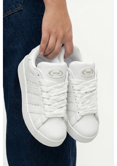 Twigs Cmps Unisex Bağcıklı Ortopedik Spor Sneaker Ayakkabı Beyaz