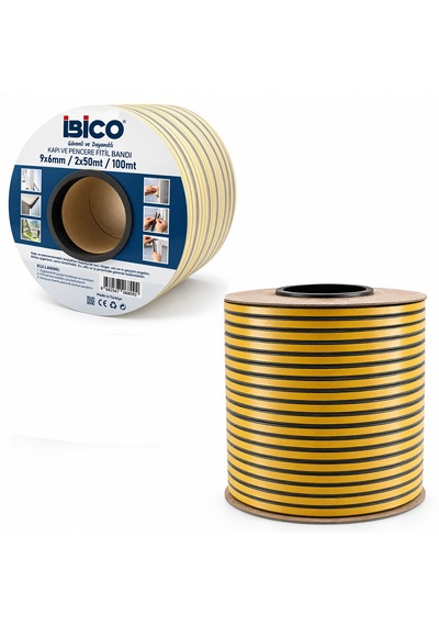 K.rengi 2x50 100mt Bobin Fitil Kapı - Pencere Bant D Profil 9x6mm Bandı
