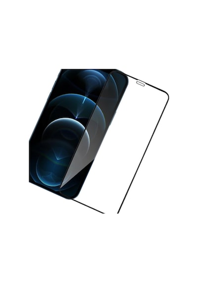 Apple Uyumlu   iPhone 12 Pro Max Siyah 5D Tam Kaplayan Ekran Koruyucu Cam
