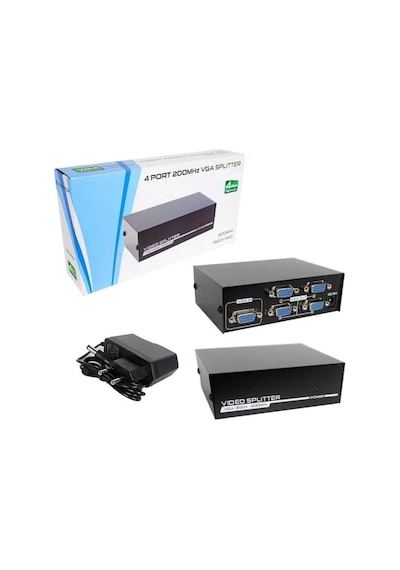 Aghbilgisayar 4 Port Vga Splitter Adaptör Destekli Vga Görüntü Çoklayıcı 15 Pin