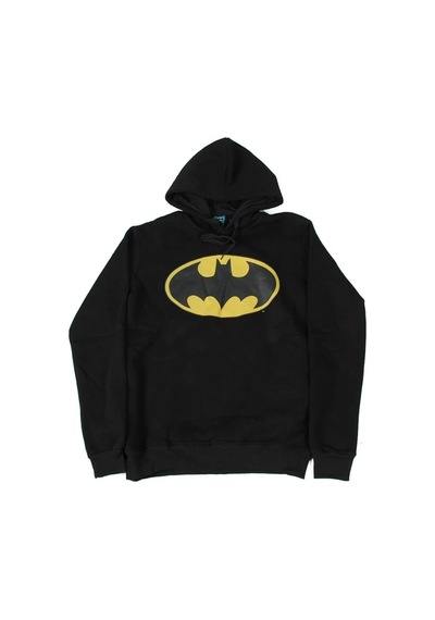 Batman Classic Logo Kapüşonlu Sweatshirt Hoodie Siyah Çok Renkli