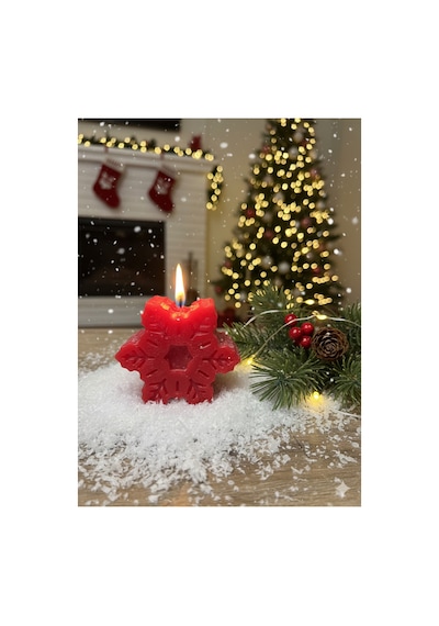 Yılbaşı Mumu Kar Tanesi Noel + Konsepti Çok Renkli