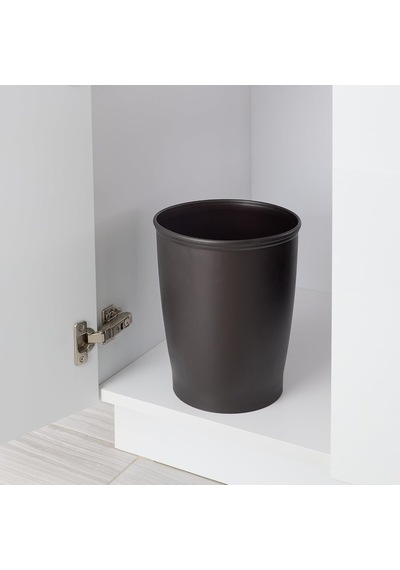 İdesign Küçük Yuvarlak Plastik Çöp Kovası, Kent Koleksiyonu, 2'li Set, 21x21x25 Cm, Bronz