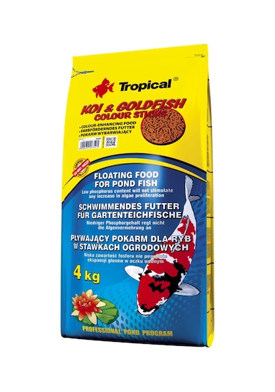 Tropical Koi Goldfish Colour Sticks 4 Kg / 50 L Torba Yem