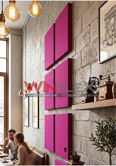 Akustik Kumaş Kaplı Panel-60x60cm Fuşya