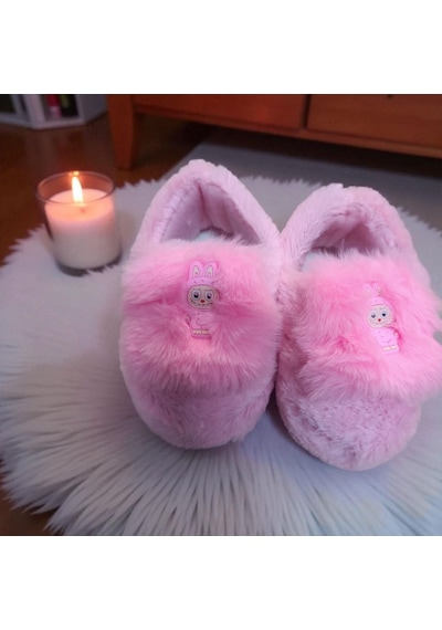 Huzurlu Adımlar Pembe Labubu Panduf