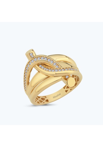 Altınbaş Altın Sıra Taş Düğüm Yüzük Yzms0468-25519 Renkli