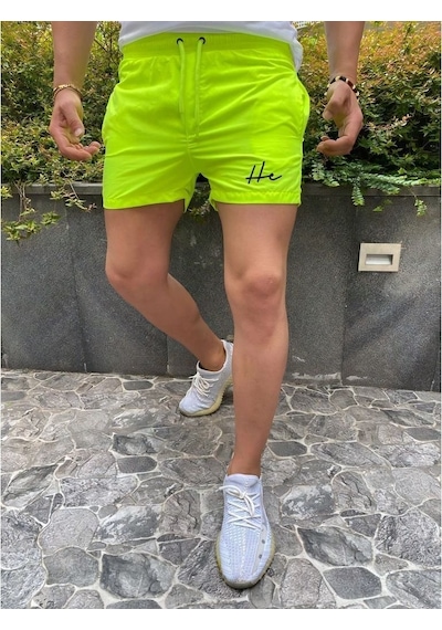 Oliggopol Erkek Slim Fit Düz Renk Cepli Model Deniz Şortu