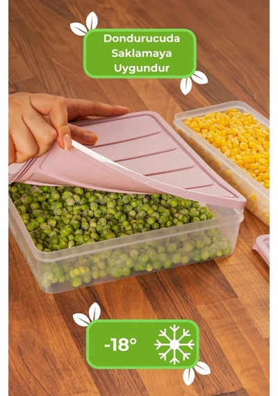 Vakumlu Silikon Kapaklı Dondurucuya Mikrodalgaya Uygun Erzak Saklama Kabı 12'li Set Bej