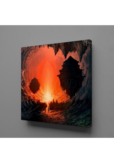 Dalga Arasından Güneşin Doğuşu Kanvas Tablo 130x130cm