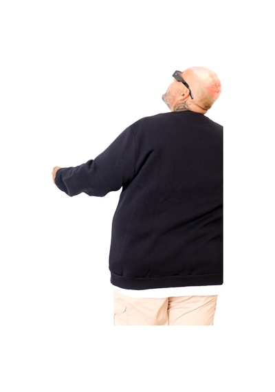Mode Xl Battal Beden Bis Yaka Sweat 4 U25809 Lacivert