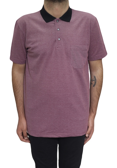 Dmc Tekstil Erkek Düz Spor Kesimli Normal Kalıp Polo Yaka Tek Cepli T-shirt Bordo