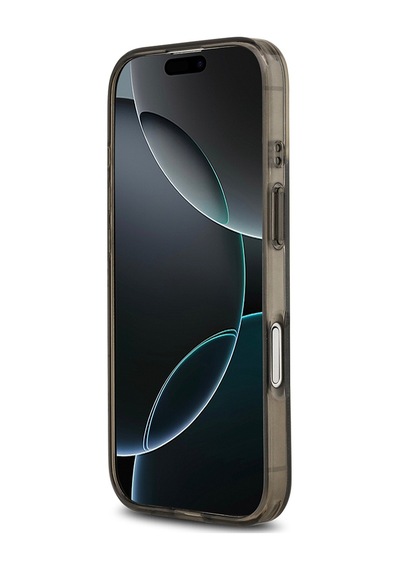 Apple Uyumlu iPhone 17 Kılıf Guess Lisanslı M-safeli Iml Peony Ve 4g Desenli Klasik Logolu Kapak Siyah Siyah