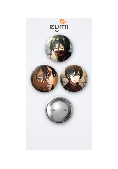 Attack On Titan Titana Saldırı Animesi Mikasa Ackerman Anime 3'lü Metal Rozet Seti 58mm İğneli Buton Çanta Yaka Rozeti Çok Renkli