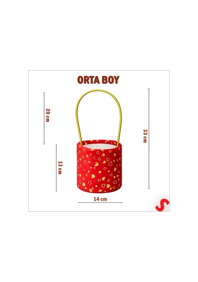 Susle Baby Hortum Saplı Kalpli Kırmızı Pelüş Kutu Orta Boy - 14 Cm