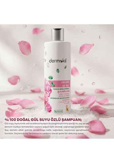 Dermokil %100 Doğal Gül Suyu Şampuan 390 Ml Tüm Saç Tipleri