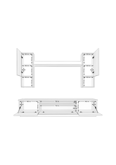 Decoraktiv Trendstyle 5das Mdf Tv Ünitesi Tv Sehpası Pera - Siyah Mermer