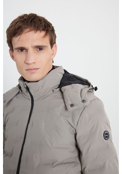 AC&Co / Altınyıldız Classics Erkek Vızon Standart Fit Normal Kesim Kapüşonlu Desenli Mont Vızon