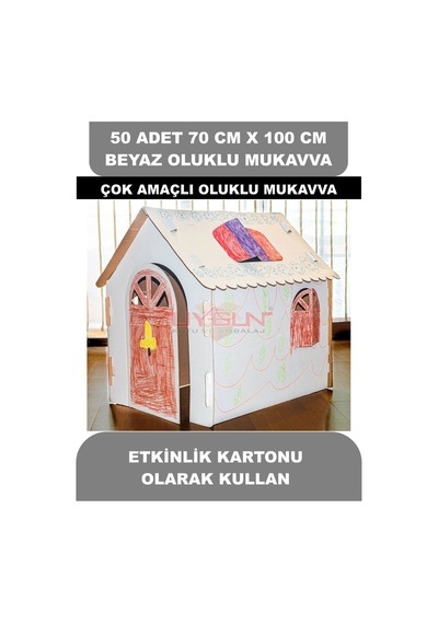 50 Adet 70cm X 100cm Baskısız Beyaz Oluklu Mukavva, Çocuk Etkinlik Kartonu, Maket Kartonu, Kargo Kartonu