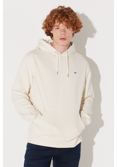 Lee Regular Fit Normal Kesim Pamuk Kırık Beyaz Erkek Içi Polarlı Kapüşonlu Sweatshirt L80YRY102 Kırık Beyaz