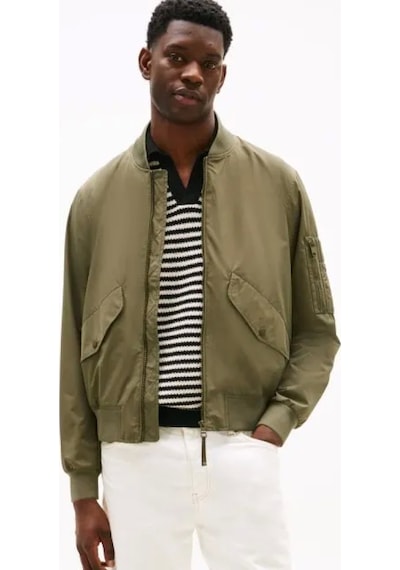 Tommy Hilfiger Erkek Katlanabilir Su Geçirmez Bomber Ceket Mw0mw39629plı Yeşil