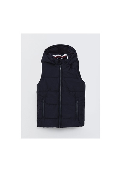 Lc Waikiki Southblue Lacivert Kapüşonlu Basic Erkek Çocuk Fermuarlı Yelek Navy