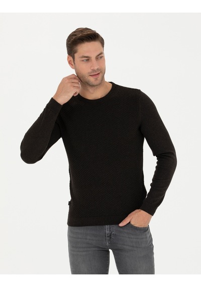 Pierre Cardin Erkek Kahverengi Triko Kazak 50281819-vr029 Kahverengi