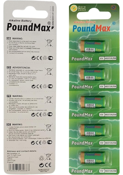 5 Adet Poundmax Alkalin 4lr44 4ag13, L1325 , 6v 1x 5'li Paket