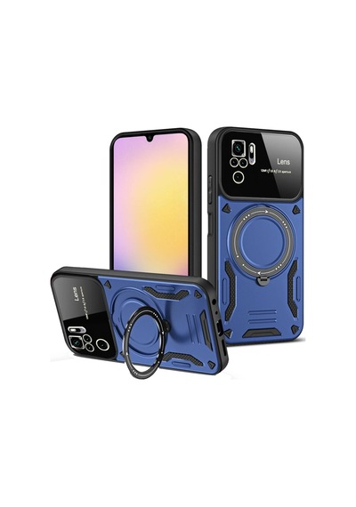 Xiaomi Redmi Note 10s Kılıf Joy Lens Standlı Kapak - Lacivert