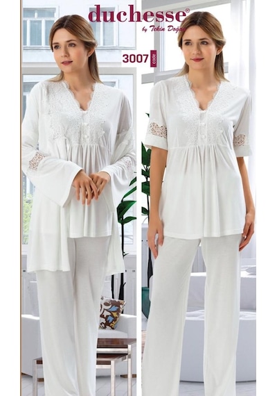Duchesse 3007 Hamile Lohusa 3'Lü Pijama Sabahlık Takım