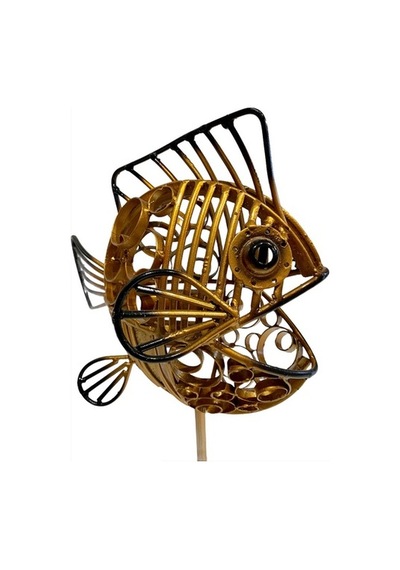 Metal Gold Balık Masa Lambası (50 Cm)