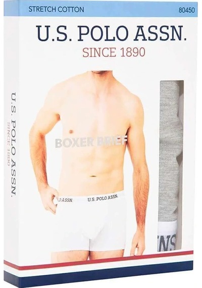U.S. Polo Assn. Erkek Gri Melanj Pamuklu Tekli Boxer 80450 Gri Melanj