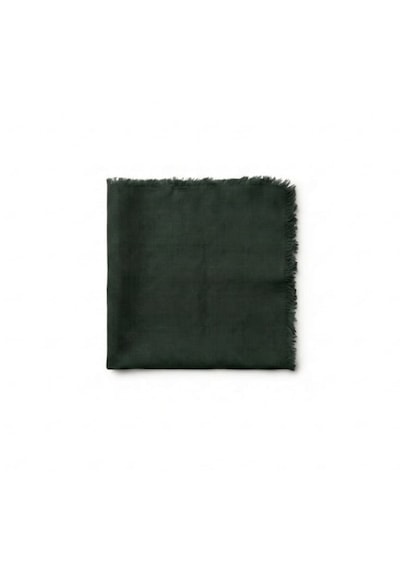 Özense Çift Flamlı Pamuklu İnce Terletmeyen 4 Mevsim Kullanılabilir 100x100 Cm Orman Yeşili Renkli Yazma Eşarp