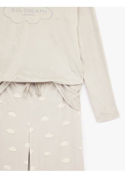 Koton Uzun Kollu Bisiklet Yaka Rahat Kalıp Bulutlu Pijama Takımı Gri Desenli 6wlk40080mk Gri Koton Uzun Kollu Bisiklet Yaka Rahat Kalıp Bulutlu Pijama Takımı Gri Desenli 6wlk40080mk Gri