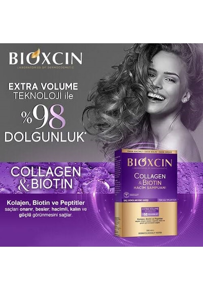 Hacim Verici Kolajen & Biotin Saç Bakım Seti 3 X 300 Ml Şampuan + Hacim Verici Saç Kremi Tüm Saç Tipleri