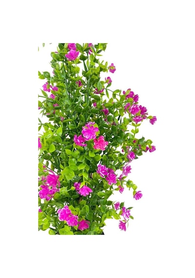 Yapay Çiçek Siyah Saksıda Lila Mineli Şimşir Ağacı 55cm