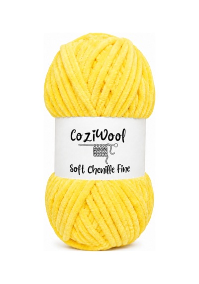 Kadife İp Soft Chenille Fine 5'li Paket 5x100 Gr 160 Mt El Örgü İpi Sarı - 925144855