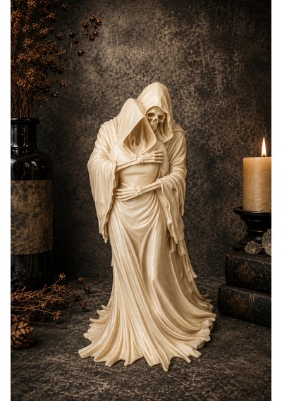 Gotik Azrail Grim Reaper Dekoratif Masaüstü Biblo 3d Baskı - Krem