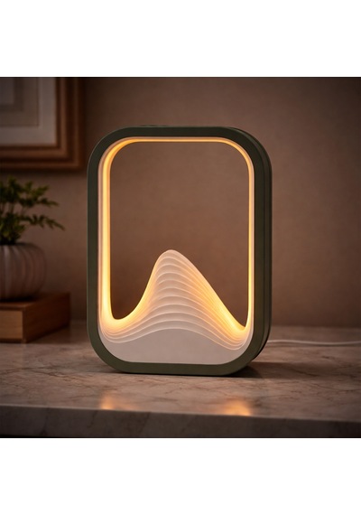 Fibrika Store Zenframe: Minimalist Manzara Doku Tasarım Masa Lambası Yeşil