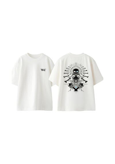 Thewert Undertale Oyun 2 Tasarım Sırt Baskılı Pamuk Beyaz Oversize T-shirt