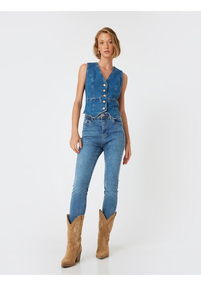 Koton Yüksek Bel Kot Pantolon Skinny Push Up Fit - Skinny Jean Orta İndigo 5wal40059md İndigo Koton Yüksek Bel Kot Pantolon Skinny Push Up Fit - Skinny Jean Orta İndigo 5wal40059md İndigo