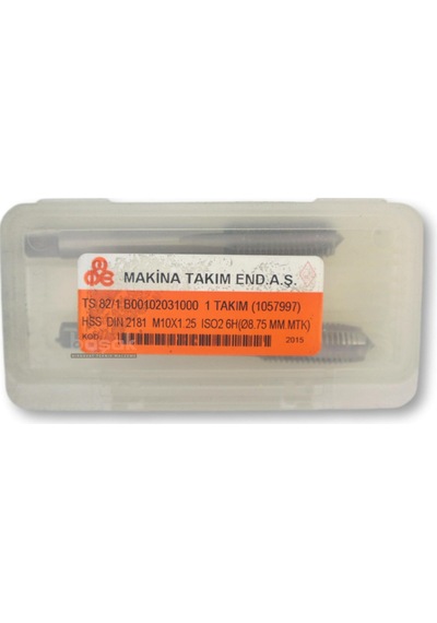 Mte M10x1,25 İnce Diş El Kılavuzu 2 Li Takım Hss Dın 2181