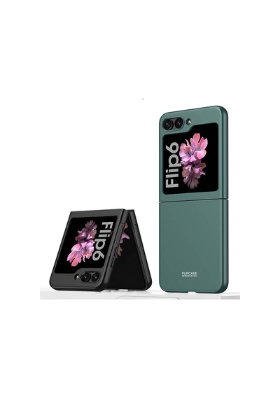 Galaxy Uyumlu Z Flip 6 Kılıf Zore Sert Kıpta Kapak-siyah