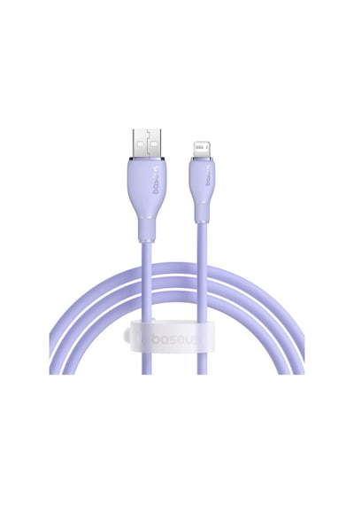 Baseus Pudding Hızlı Şarj Özellikli Usb To Lightning 2.4 A. Kablo 1.2m Mor