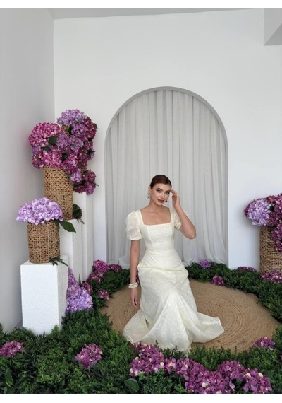 Etiler Collection Lına Midi Elbise Beyaz