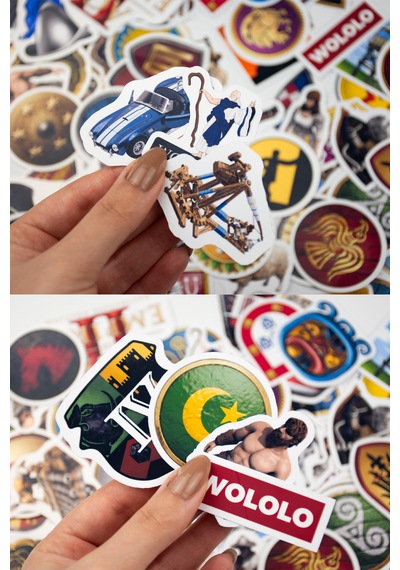 Age Of Empires 2 İkonik 82 Parça Mega Sticker Paketi Yapışkanlı Kaliteli Su Geçirmez Etiket Seti Çok Renkli